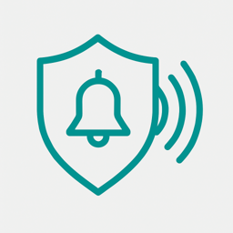 24/7 alarm monitoring bell icon